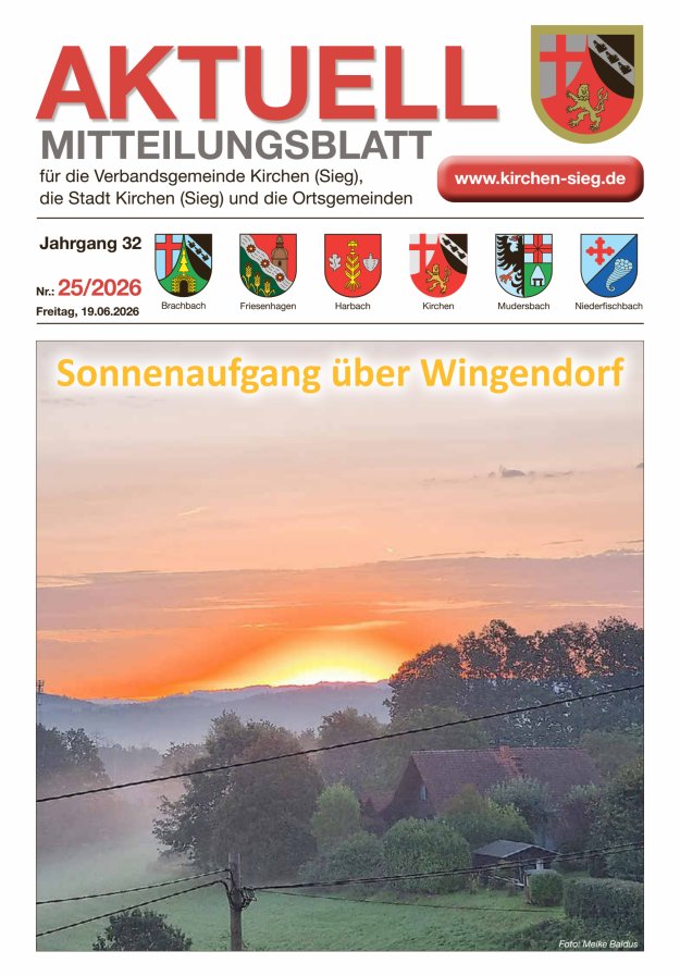 Aktuell - Mitteilungsblatt für die VG Kirchen (Sieg) Titelblatt 25/2026