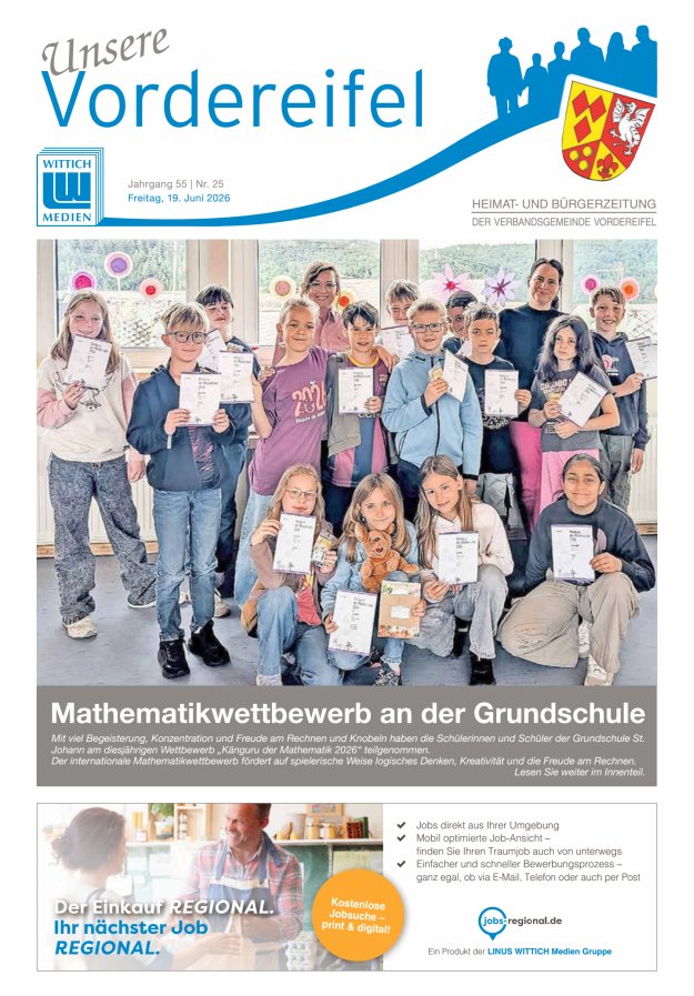 Mitteilungsblatt Vordereifel - Heimat- u Bürgerzeitung der VG Vordereifel Titelblatt 25/2026