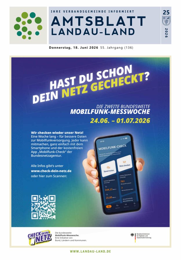 Amtsblatt VG Landau-Land Titelblatt 25/2026
