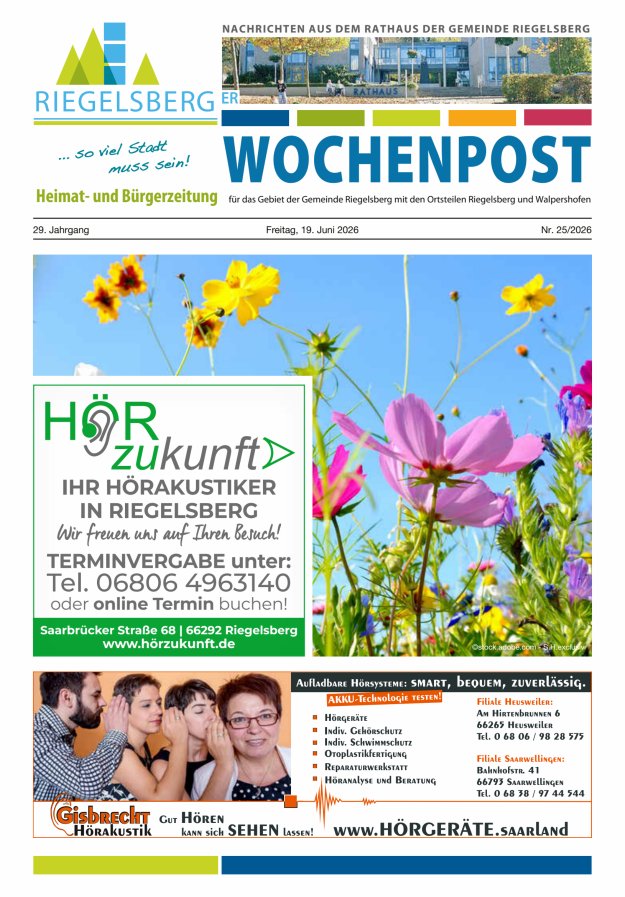 Riegelsberger Wochenpost Titelblatt 25/2026