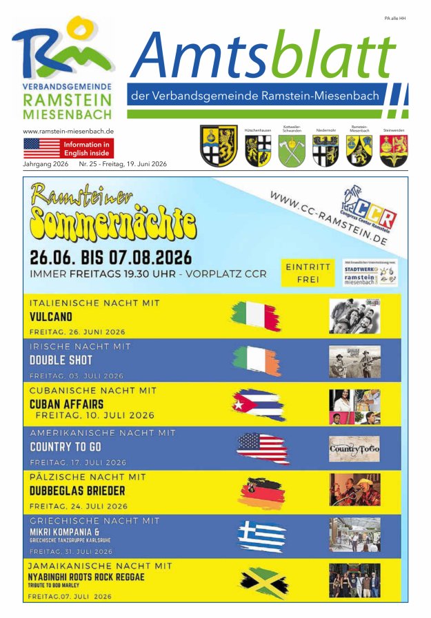 Amtsblatt VG Ramstein-Miesenbach Titelblatt 25/2026