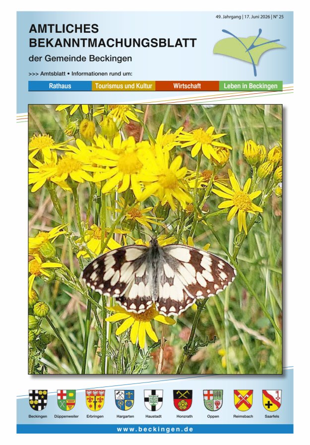 Amtsblatt Beckingen Titelblatt 25/2026