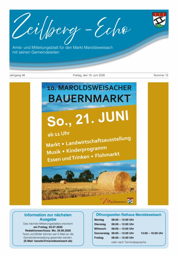 Zeilberg-Echo Titelblatt 13/2026