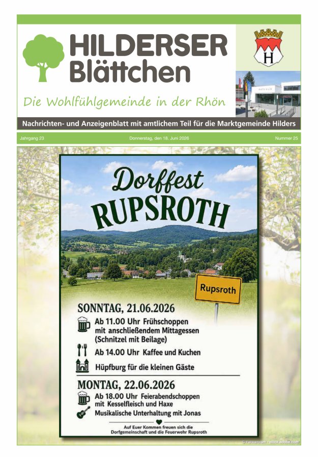 Hilderser Blättchen Titelblatt 25/2026