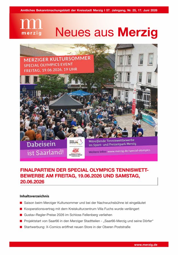 Neues aus Merzig Titelblatt 25/2026