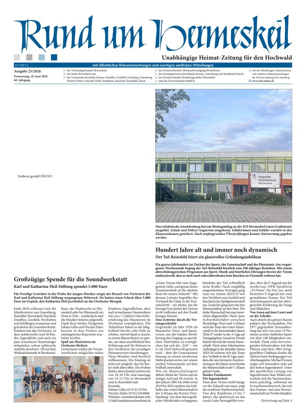 Rund um Hermeskeil Titelblatt 25/2026