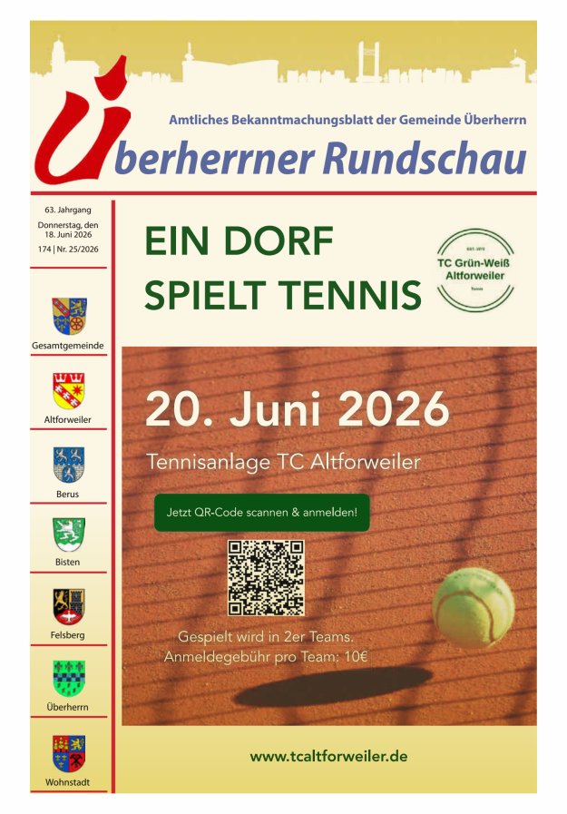 Überherrner Rundschau Titelblatt 25/2026