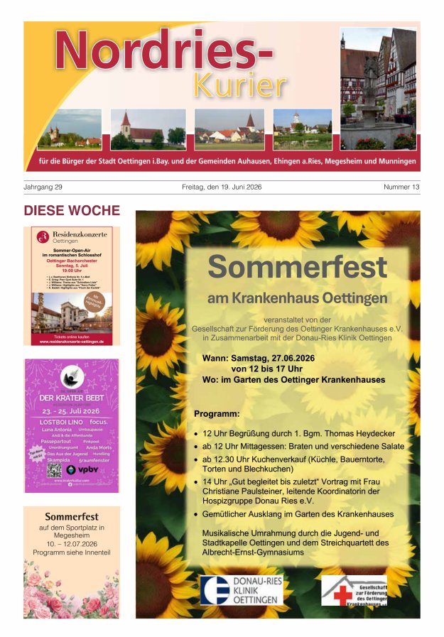 NordRies-Kurier Titelblatt 13/2026