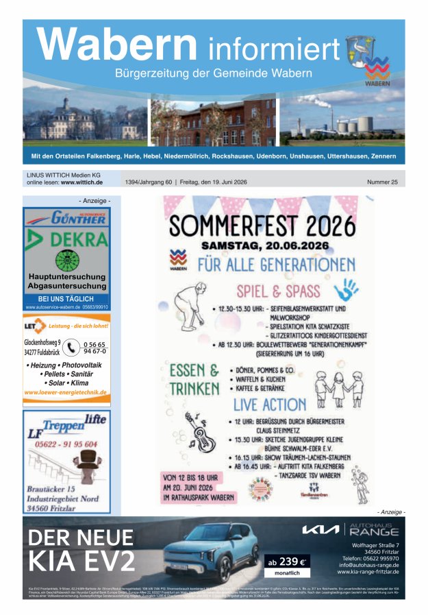 Wabern informiert Titelblatt 25/2026