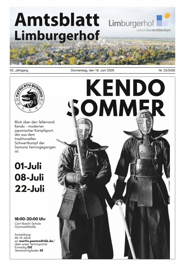 Amtsblatt Limburgerhof Titelblatt 25/2026