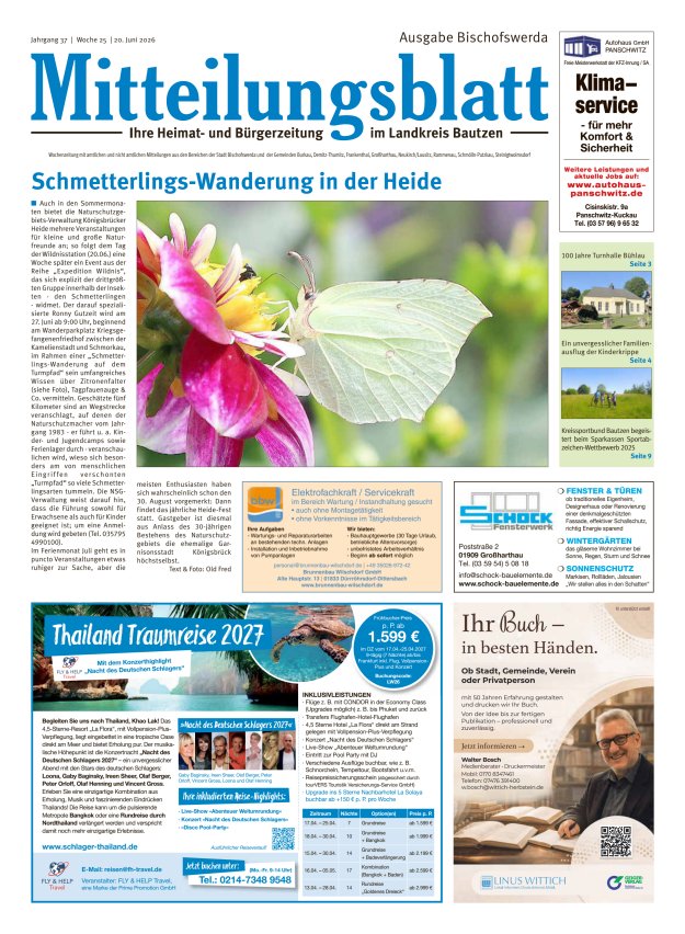 Mitteilungsblatt LK Bautzen Ausgabe Bischofswerda Titelblatt 24/2026