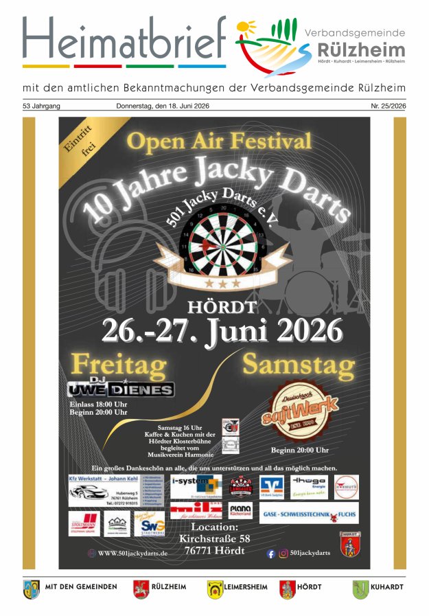 Heimatbrief VG Rülzheim Titelblatt 25/2026