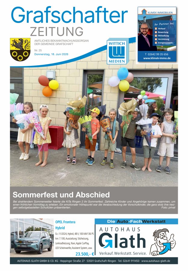 Grafschafter Zeitung Titelblatt 25/2026
