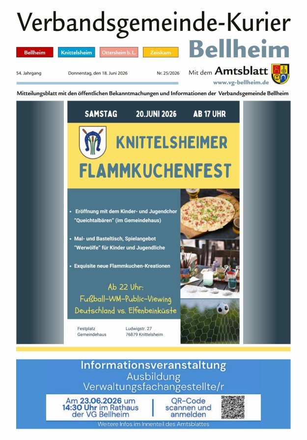 Verbandsgemeinde-Kurier Bellheim Titelblatt 25/2026
