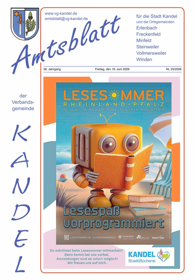 Amtsblatt VG Kandel Titelblatt 25/2026