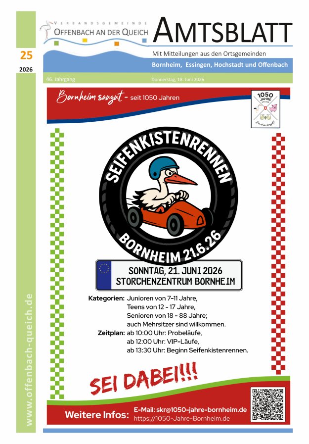 Amtsblatt VG Offenbach an der Queich Titelblatt 25/2026