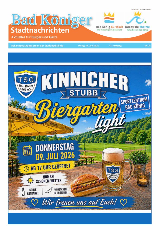 Bad Königer Stadtnachrichten und Badeblatt Titelblatt 26/2026