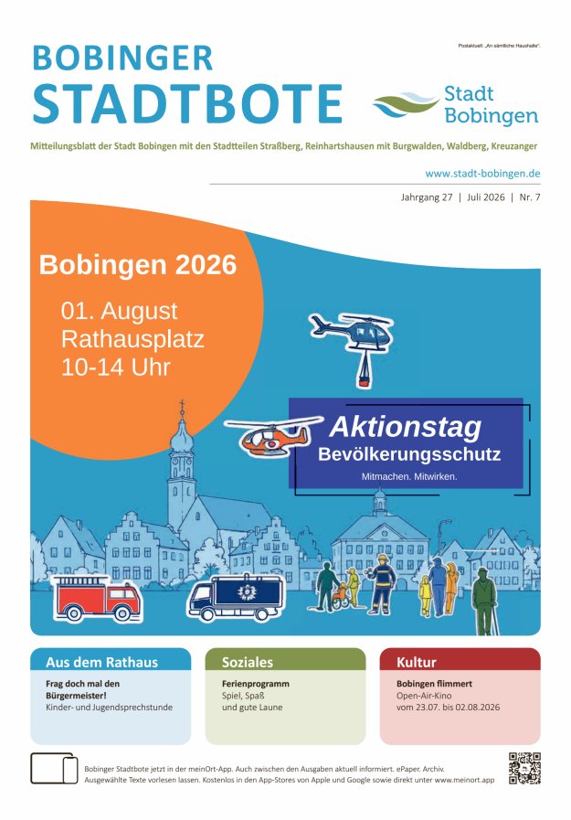 Bobinger Stadtbote Titelblatt 07/2026