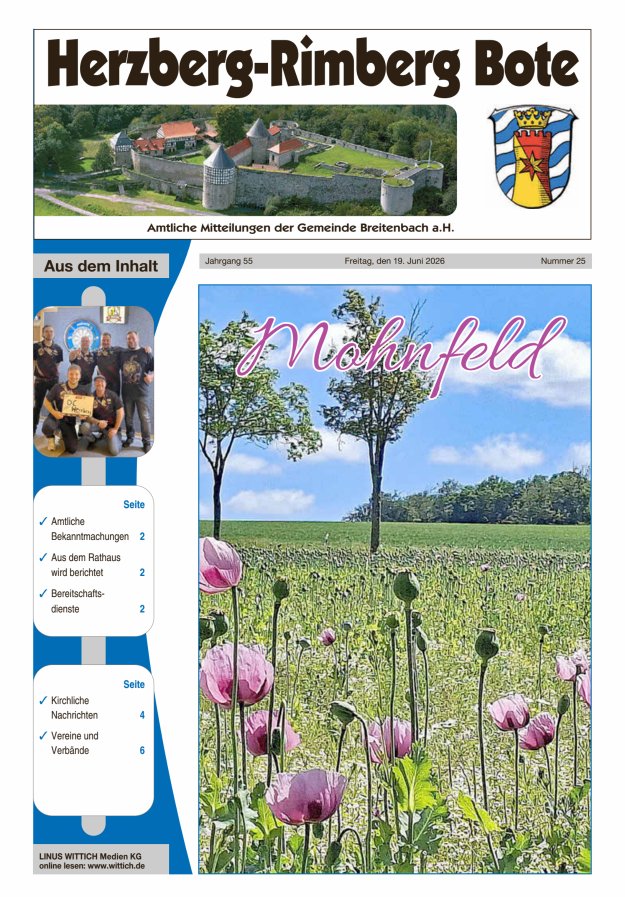 Herzberg-Rimberg Bote Titelblatt 25/2026