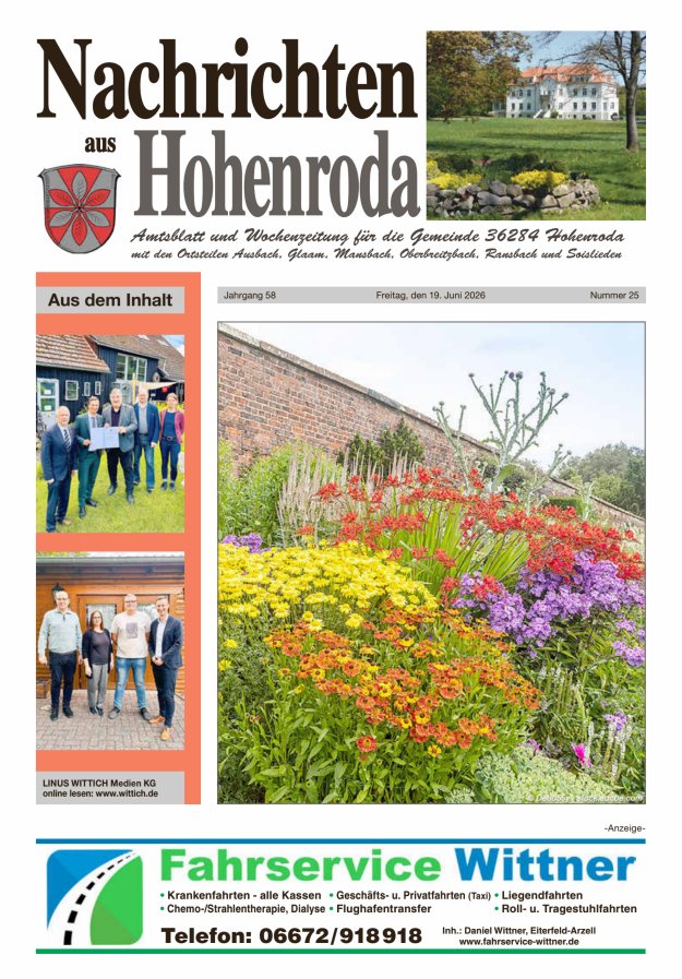 Nachrichten aus Hohenroda Titelblatt 25/2026
