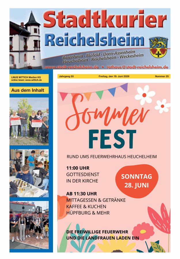 Stadtkurier Reichelsheim Titelblatt 25/2026