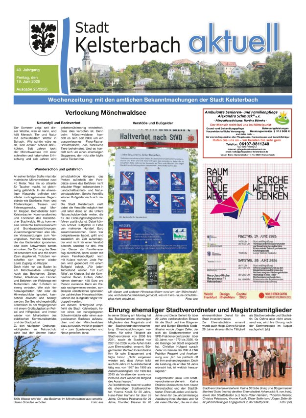 Kelsterbach aktuell Titelblatt 25/2026