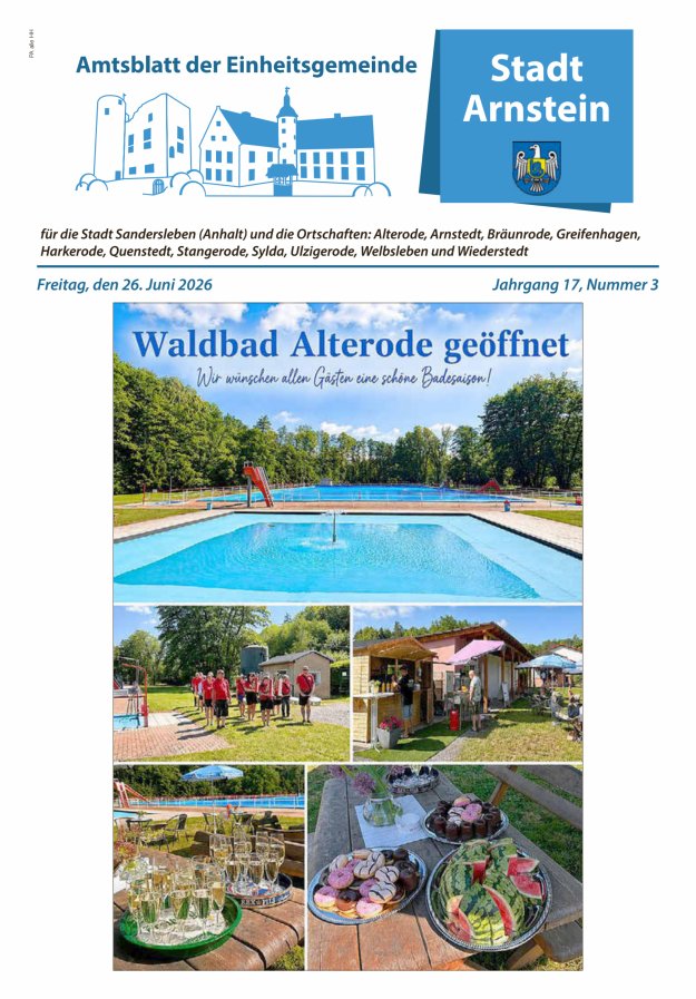 Amtsblatt der Einheitsgemeinde Stadt Arnstein Titelblatt 03/2026