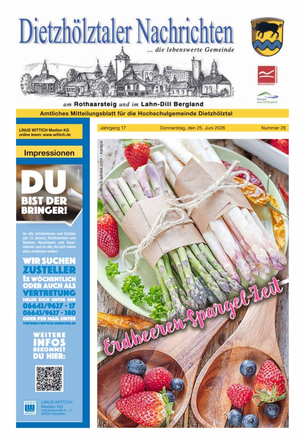 Dietzhölztaler Nachrichten Titelblatt 26/2026