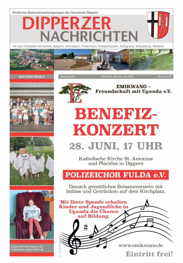 Dipperzer Nachrichten Titelblatt 26/2026