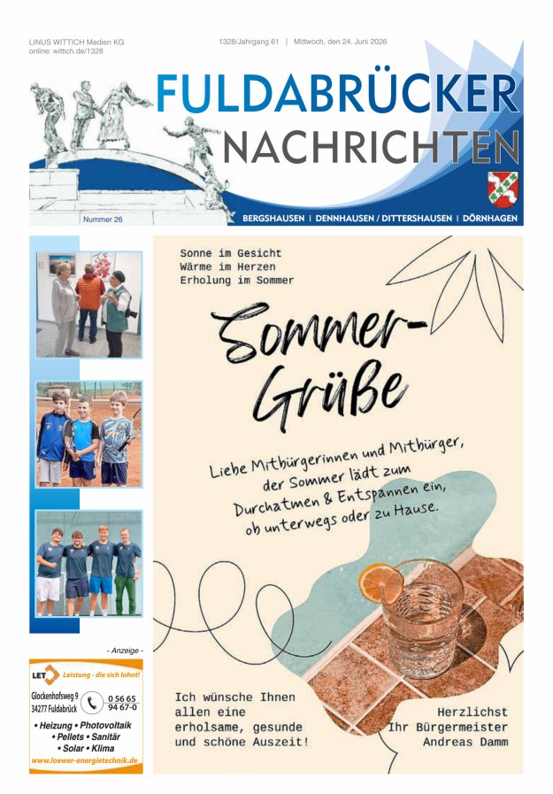 Fuldabrücker Nachrichten Titelblatt 26/2026
