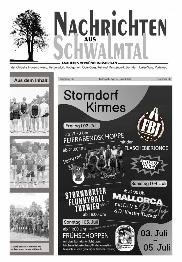 Nachrichten aus Schwalmtal Titelblatt 26/2026