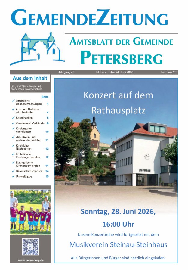 Amtsblatt Blickpunkt Petersberg Titelblatt 26/2026