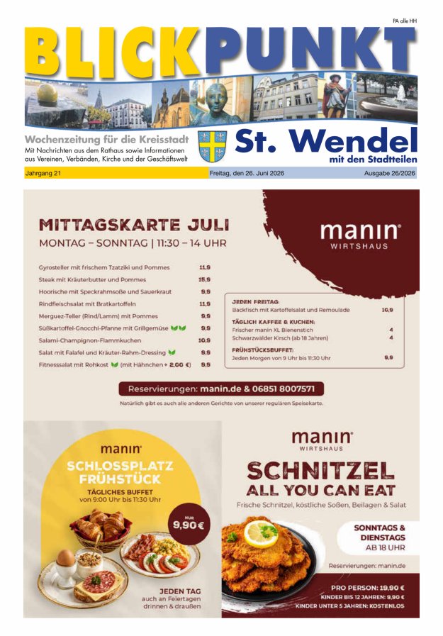Blickpunkt St Wendel Titelblatt 26/2026