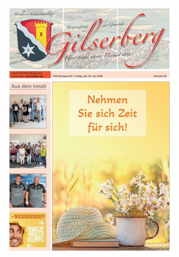 Hochland Mitteilungsblatt Gilserberg Titelblatt 26/2026