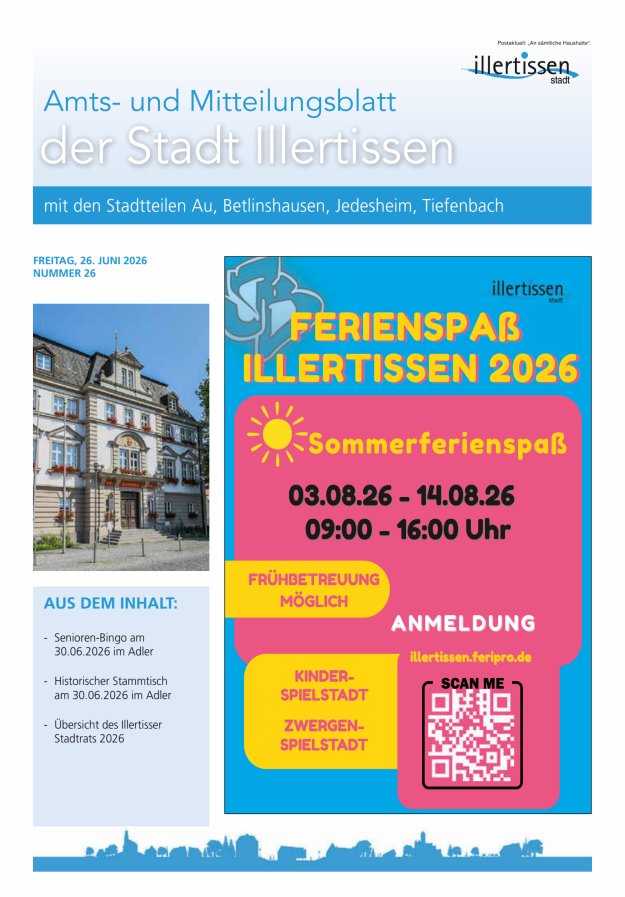 Amts- und Mitteilungsblatt Stadt Illertissen Titelblatt 26/2026
