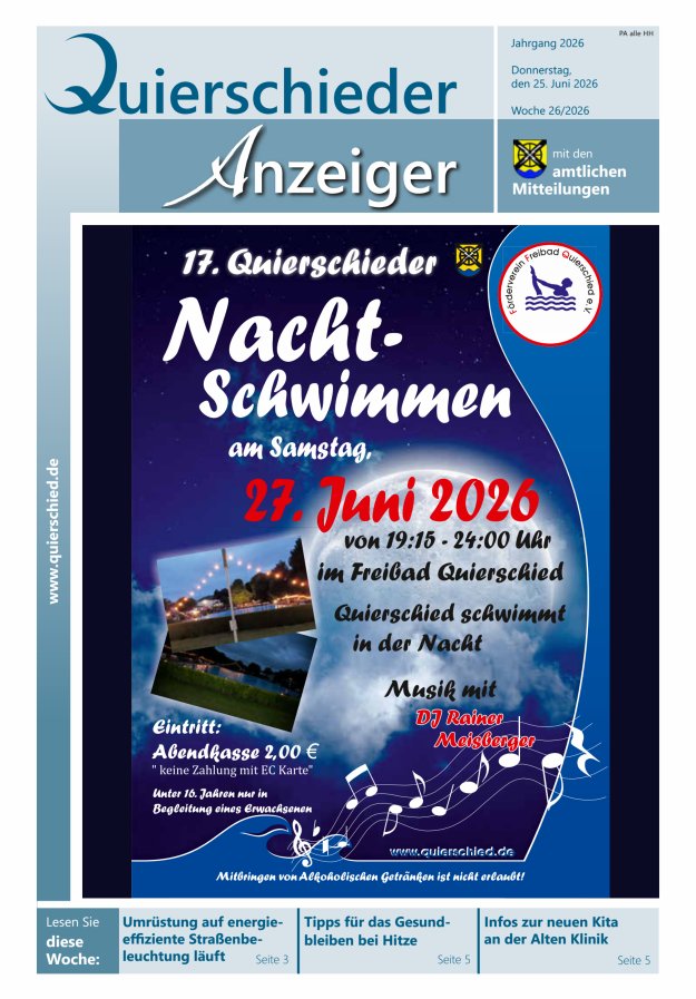 Quierschieder Anzeiger Titelblatt 26/2026