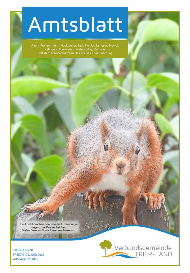Amtsblatt VG Trier-Land Titelblatt 26/2026