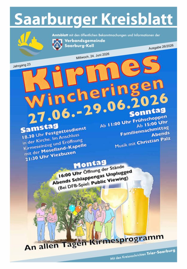 Saarburger Kreisblatt Titelblatt 26/2026