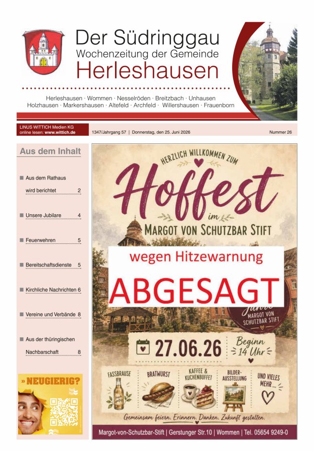 Der Südringgau Titelblatt 26/2026