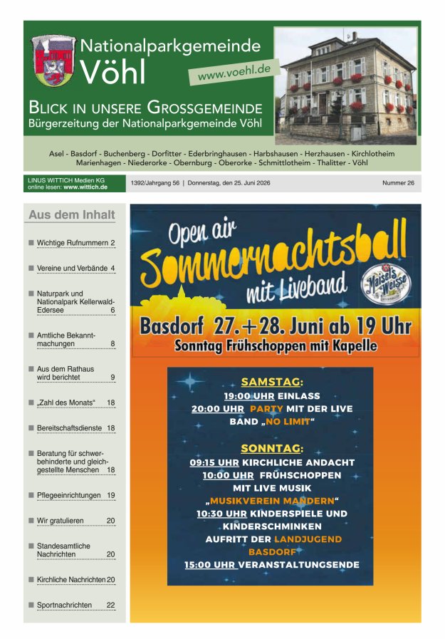 Blick in unsere Grossgemeinde Titelblatt 26/2026