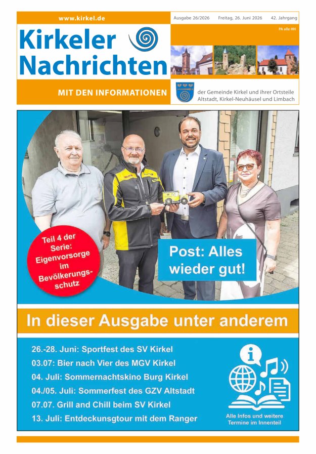 Kirkeler Nachrichten Titelblatt 26/2026