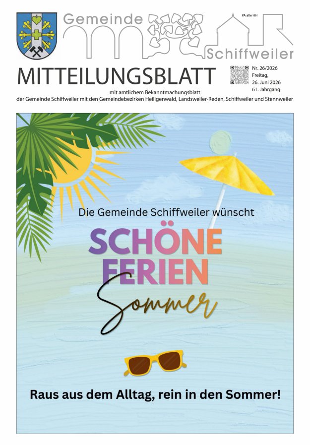 Mitteilungsblatt Schiffweiler Titelblatt 26/2026