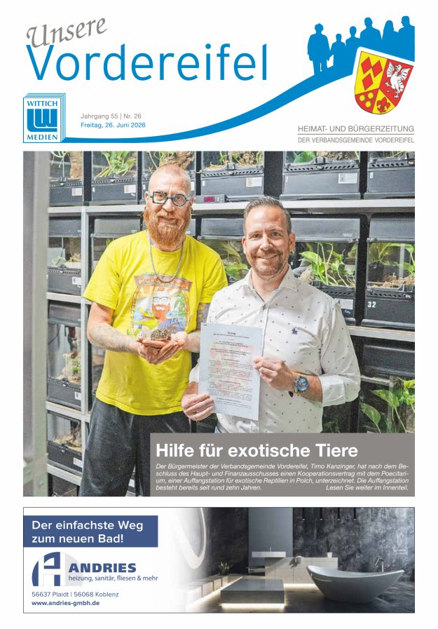 Mitteilungsblatt Vordereifel - Heimat- u Bürgerzeitung der VG Vordereifel Titelblatt 26/2026