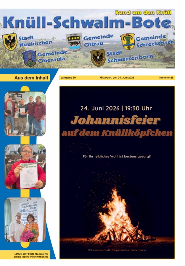 Knüll-Schwalm-Bote Titelblatt 26/2026