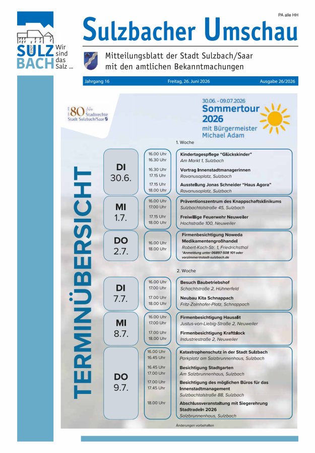 Sulzbacher Umschau Titelblatt 26/2026