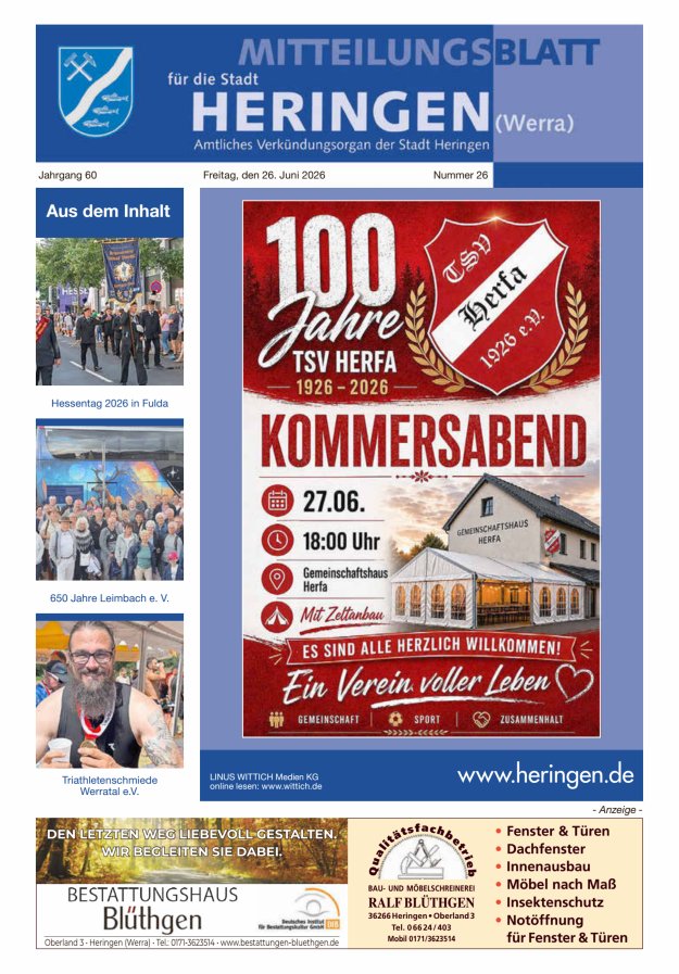 Mitteilungsblatt Heringen Titelblatt 26/2026