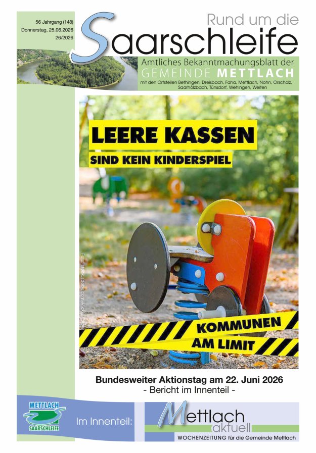 Rund um die Saarschleife Gemeinde Mettlach Titelblatt 26/2026