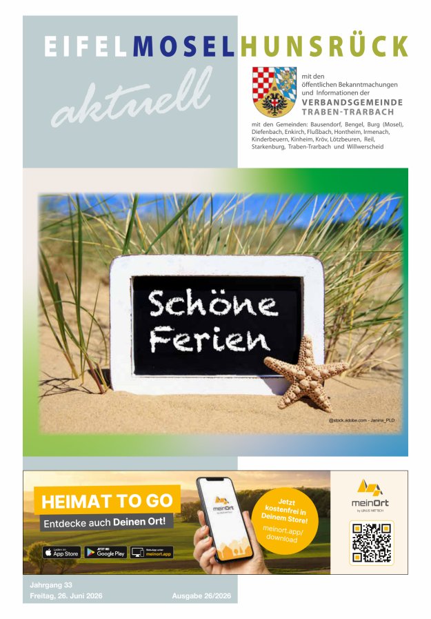 Eifel-Mosel-Hunsrück aktuell VG Traben-Trarbach Titelblatt 26/2026