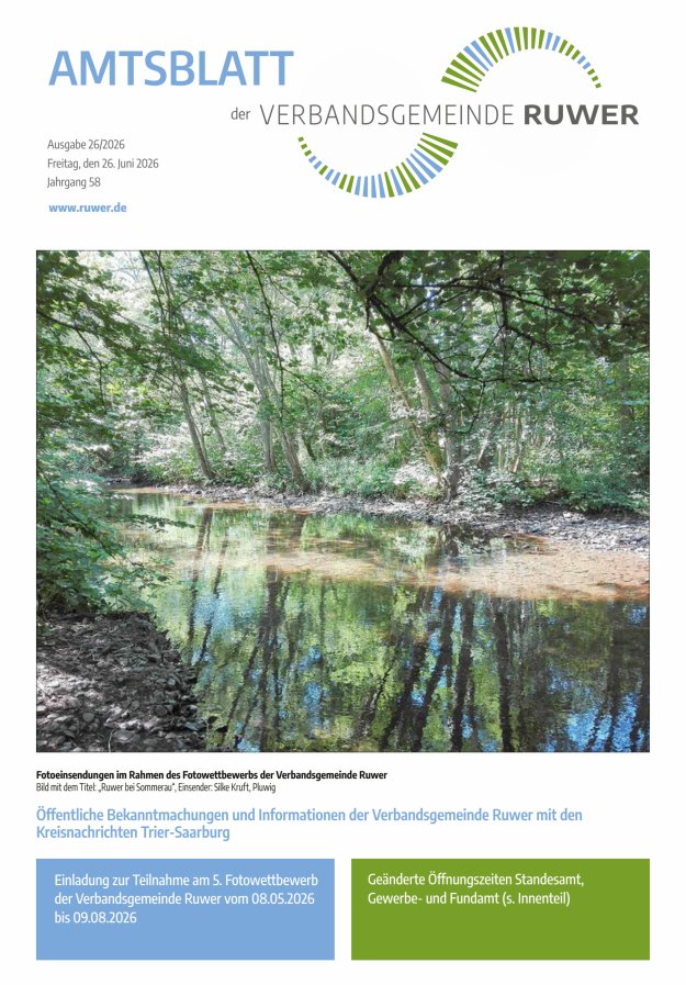 Amtsblatt VG Ruwer Titelblatt 26/2026