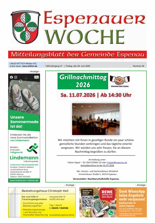 Espenauer Woche Titelblatt 26/2026